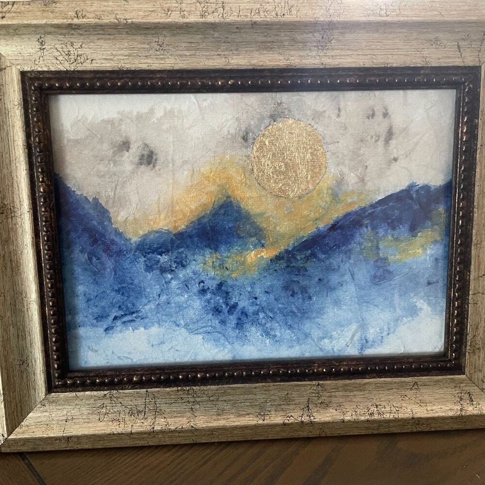 Original Artwork 5x7 Moon & Mountains